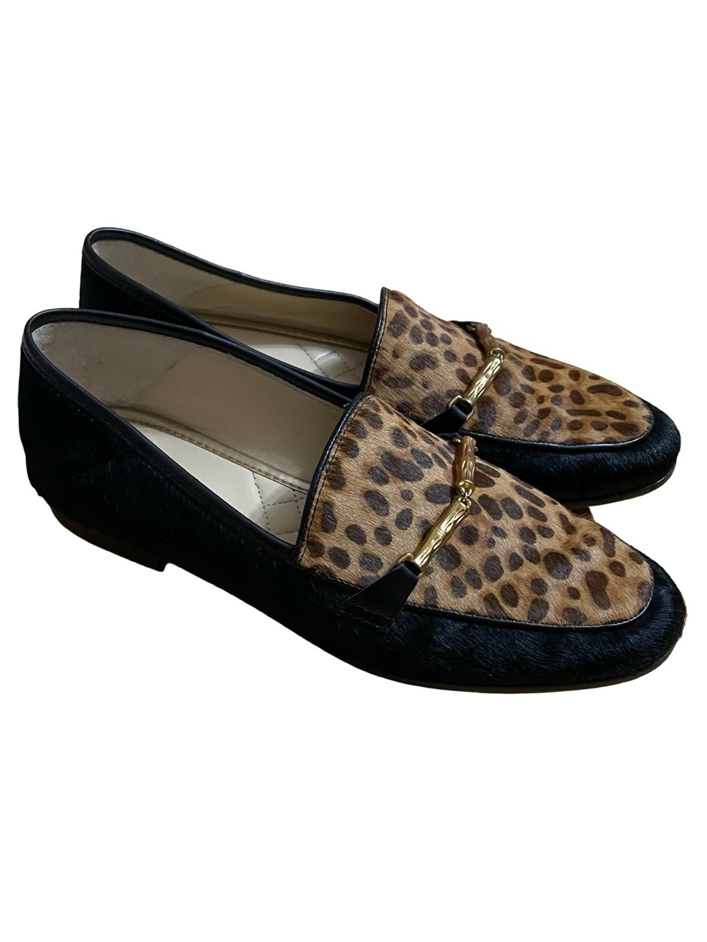 J.MCLAUGHLIN DILLON LOAFERS CALF HAIR LEOPARD ANIMAL PRINT